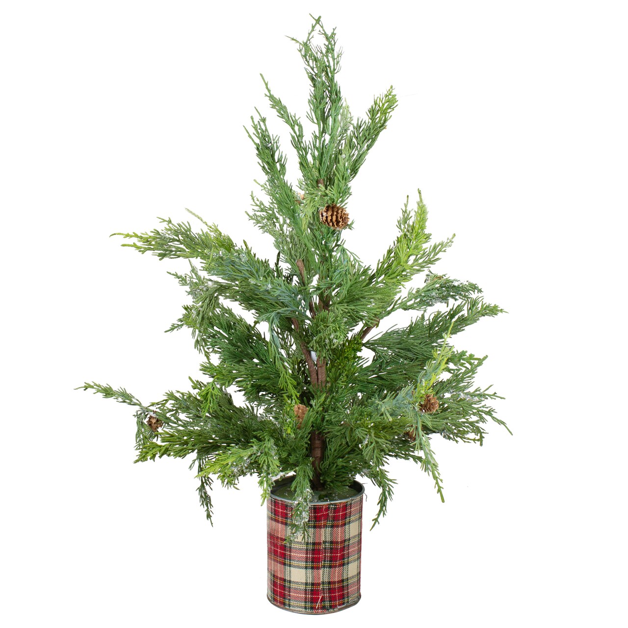 Northlight Real Touch™️ Potted Iced Cedar Artificial Christmas Tree - 24" - Unlit